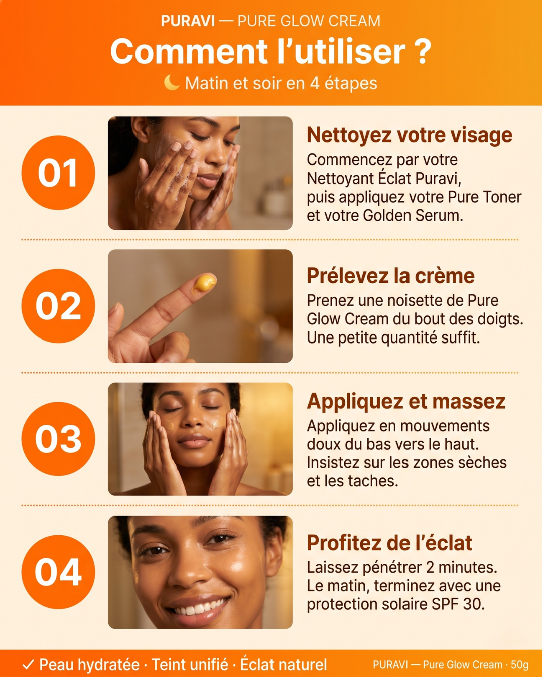 Pure Glow Cream — Crème Visage Hydratante au Curcuma