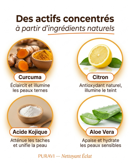 Nettoyant Éclat — Curcuma · Citron · Acide Kojique