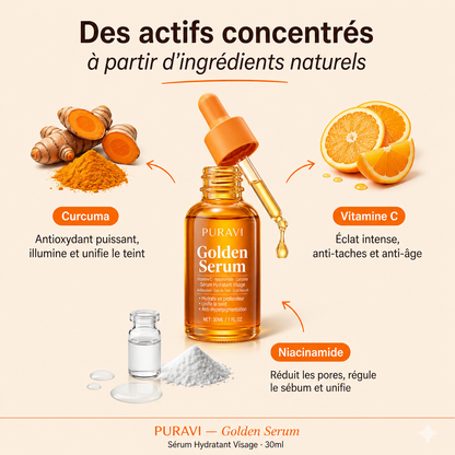 Golden Serum — Sérum Hydratant Visage Vitamine C & Curcuma