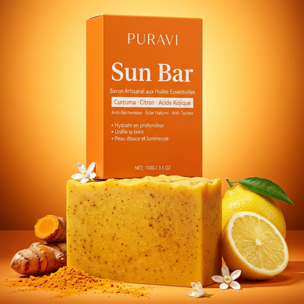 Sun Bar — Savon Artisanal Curcuma · Citron · Acide Kojique
