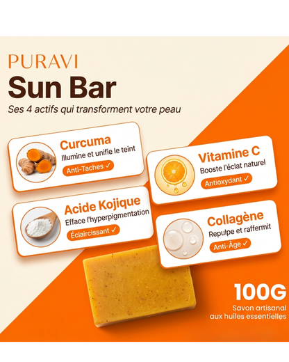 Sun Bar — Savon Artisanal Curcuma · Citron · Acide Kojique