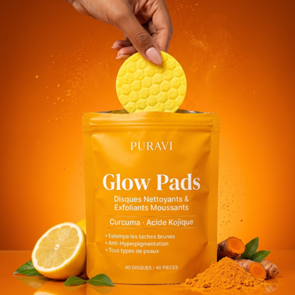Glow Pads — Disques Nettoyants & Exfoliants au Curcuma