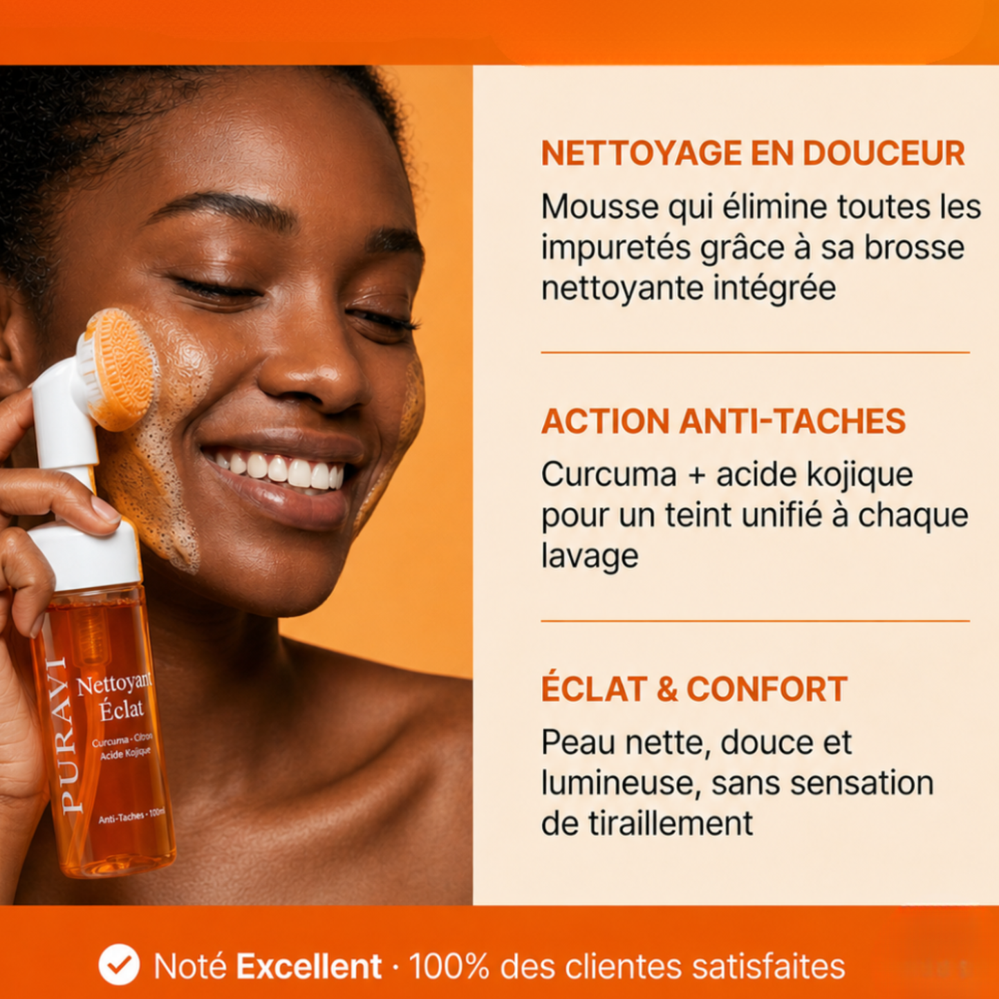 Nettoyant Éclat — Curcuma · Citron · Acide Kojique