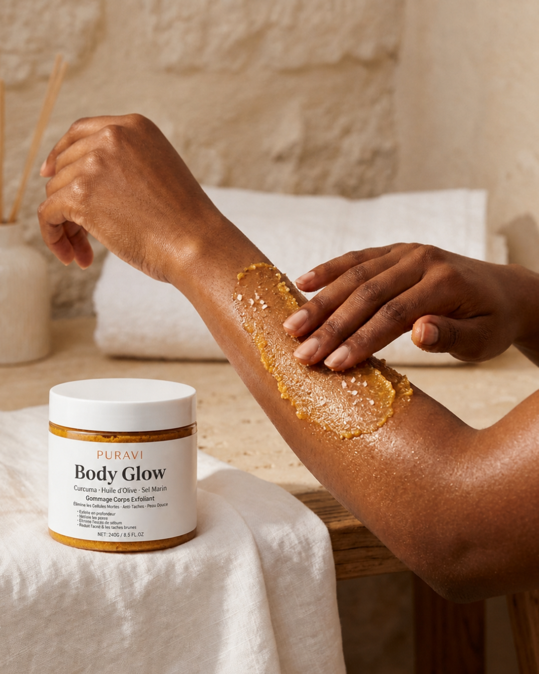 Body Glow — Gommage Corps Exfoliant Curcuma & Sel Marin