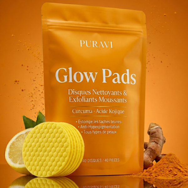 Glow Pads — Disques Nettoyants & Exfoliants au Curcuma