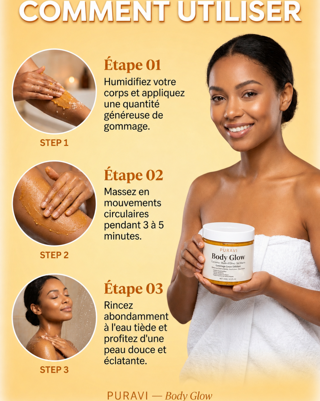 Body Glow — Gommage Corps Exfoliant Curcuma & Sel Marin