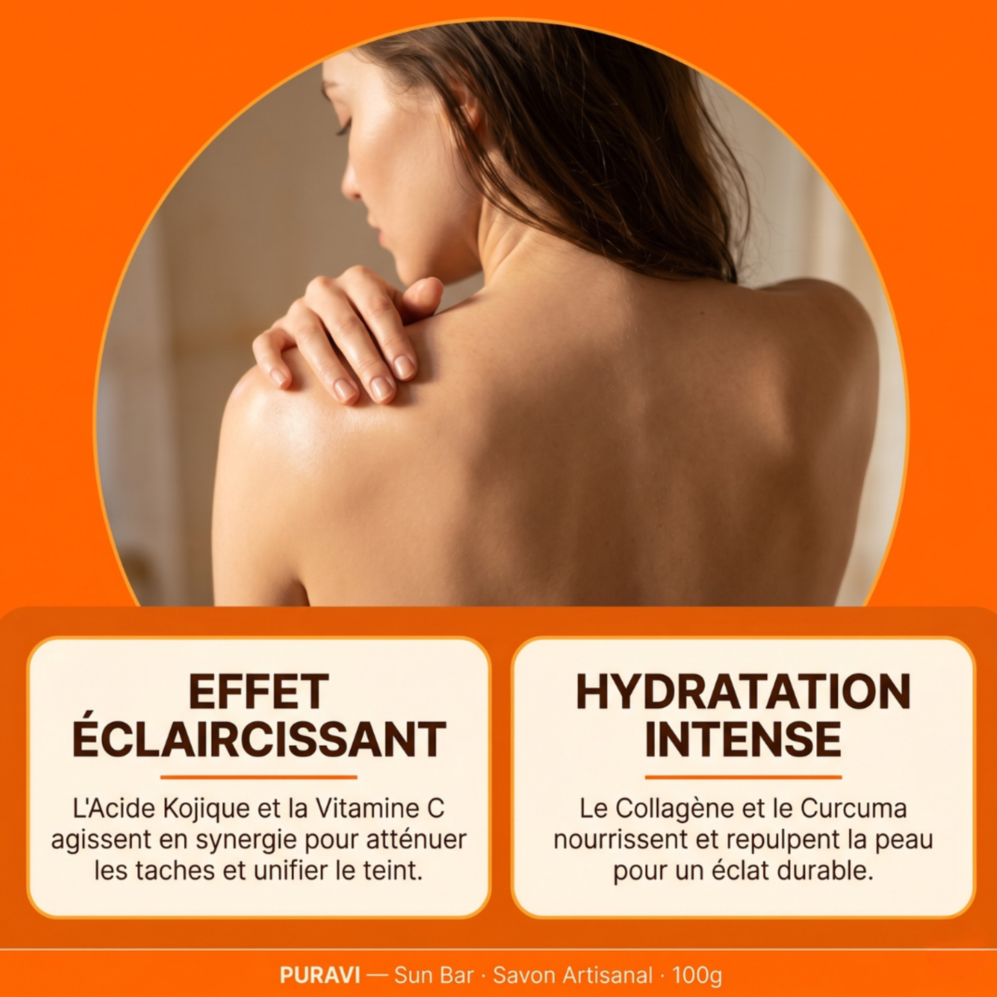 Sun Bar — Savon Artisanal Curcuma · Citron · Acide Kojique