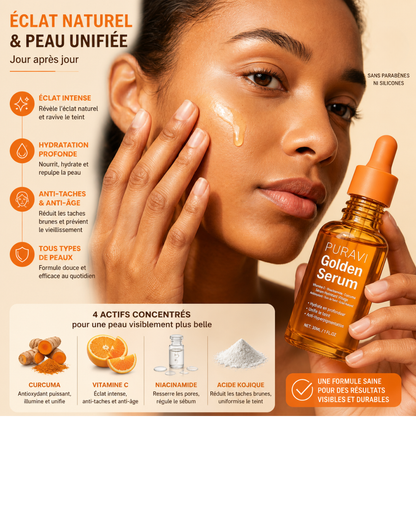 Golden Serum — Sérum Hydratant Visage Vitamine C & Curcuma