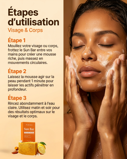 Sun Bar — Savon Artisanal Curcuma · Citron · Acide Kojique