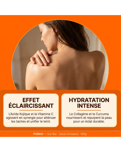 Sun Bar — Savon Artisanal Curcuma · Citron · Acide Kojique