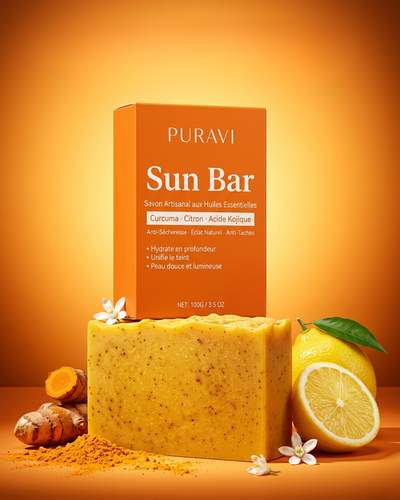 Sun Bar — Savon Artisanal Curcuma · Citron · Acide Kojique
