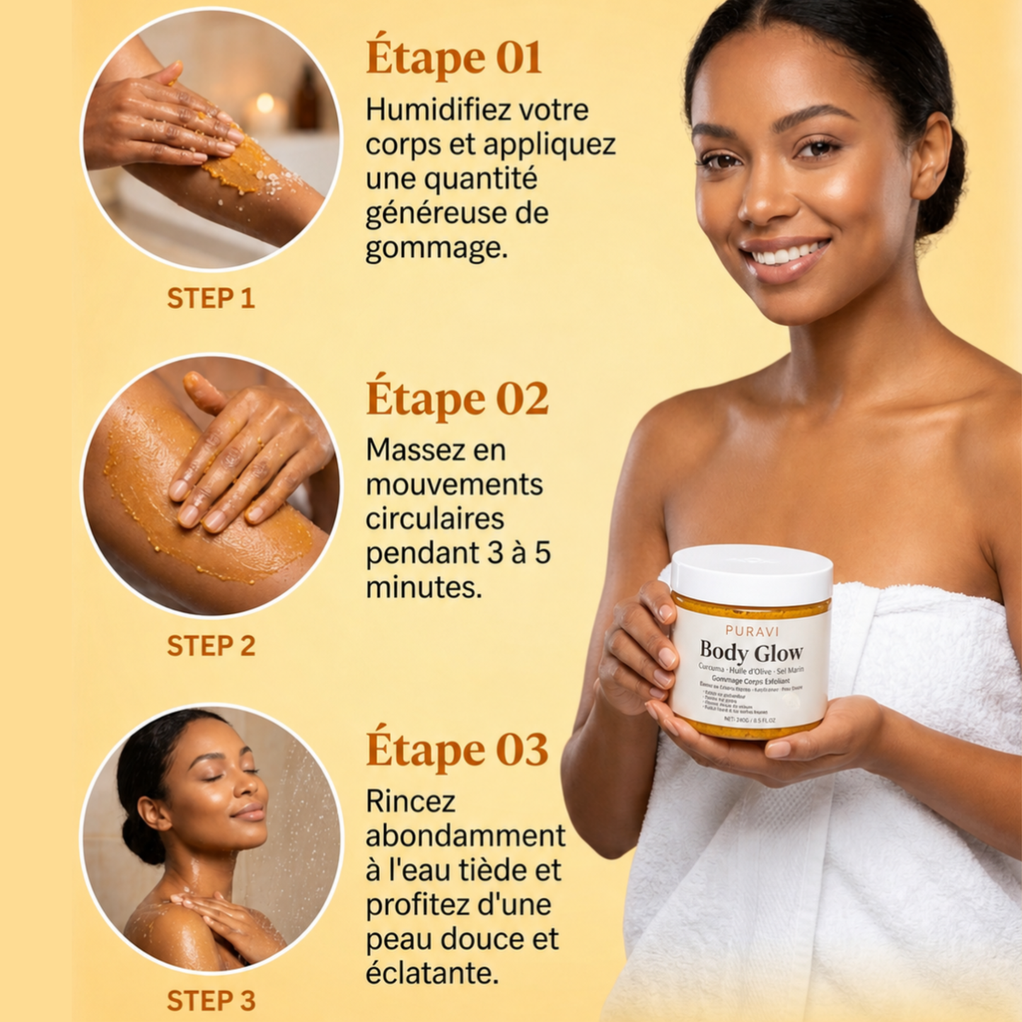 Body Glow — Gommage Corps Exfoliant Curcuma & Sel Marin